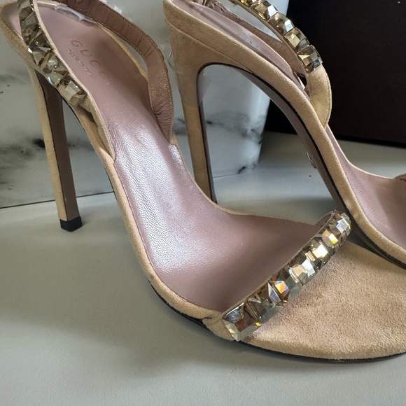 Gucci Cristallo/kid Crystal Heels 
light pink/nude - Picture 6 of 8